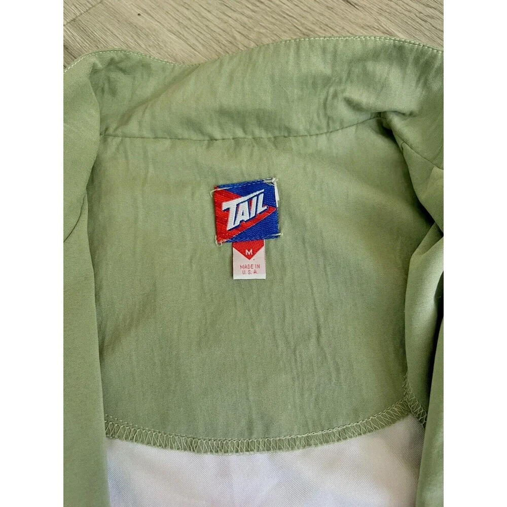Vintage - TAIL Bomber Jacket-Green/Pink-White Plaid-size Medium - Picture 6 of 13